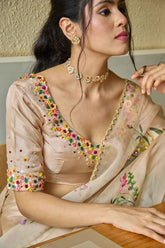 Lily Beige Silk Blouse